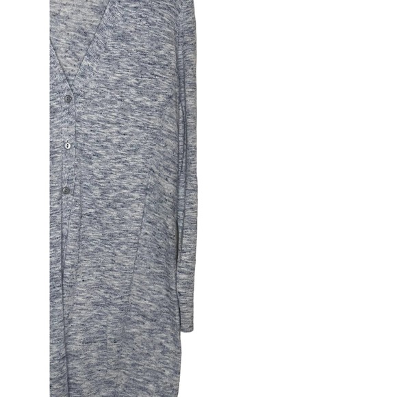 J Jill Women Cardigan Sweater V-Neck Front Button Long Sleeve Pockets Gray Small - Picture 2 of 11